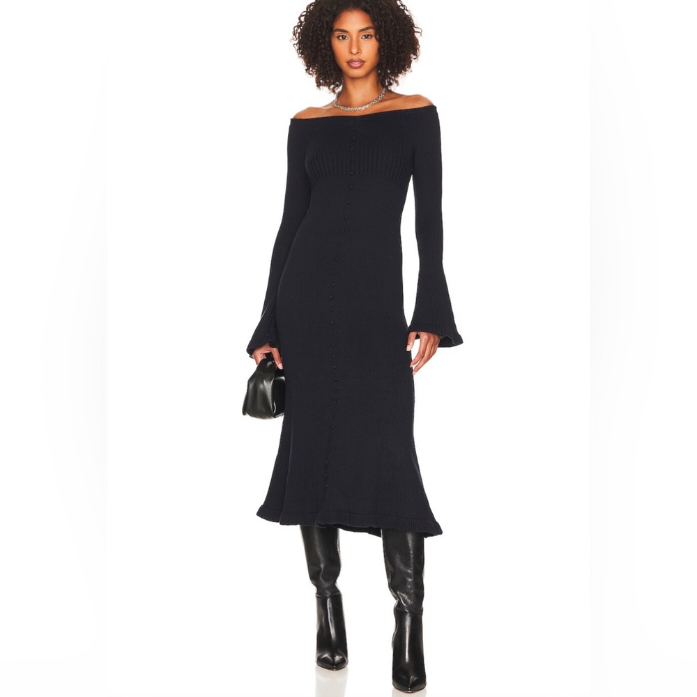 Joslin Studio Antonia Knit Midi Dress in Navy